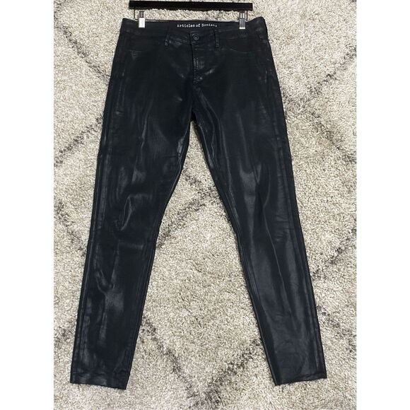Articles of Society Black Coated Jegging Pants Size 30 - Picture 2 of 7
